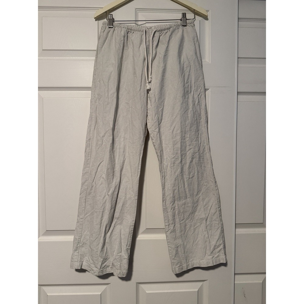 John Galt Pants Brandy Melville Green White Stripes Fisherman Copenhagen Coastal